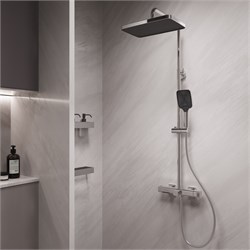 VINCEA Душевая стойка Core VSFS-4CO1CH с изливом, хром VSFS-4CO1CH