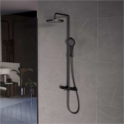 VINCEA Душевая стойка Rim VSFS-2RM1MB с изливом, черный матовый VSFS-2RM1MB