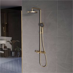 VINCEA Душевая стойка Rim VSFS-2RM1BG с изливом, брашированное золото VSFS-2RM1BG