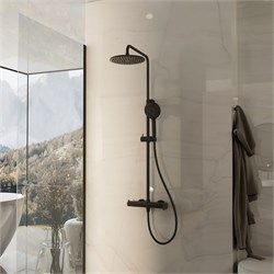 VINCEA Душевая стойка Rondo VSFS-1R0MB без излива, черный матовый VSFS-1R0MB