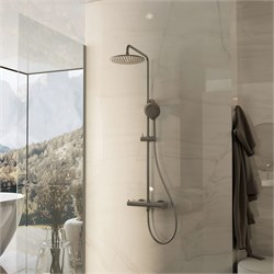 VINCEA Душевая стойка Rondo VSFS-1R0GM без излива, вороненая сталь VSFS-1R0GM