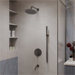 VINCEA Душевой комплект Villa VSFW-1VL3GM встраиваемый, 3 режима, вороненая сталь ???????VSFW-1VL3GM - фото 360247