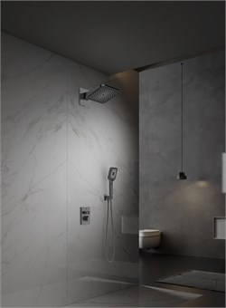 VINCEA Душевой комплект Inspire VSFW-3I21MT4GM встраиваемый, термостат, двухрежимный, вороненая сталь VSFW-3I21MT4GM - фото 360736