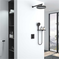 VINCEA Душевой комплект Inspire VSFW-3I21MT2RMB встраиваемый, термостатический, двухрежимный, черный VSFW-3I21MT2RMB - фото 360923
