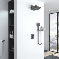 VINCEA Душевой комплект Inspire VSFW-3I21MT4RGM встраиваемый, термостат, двухрежимный, вороненая сталь VSFW-3I21MT4RGM - фото 361154