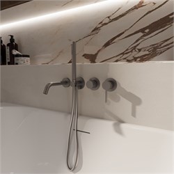 VINCEA Смеситель для ванны Groove VBTW-4G1GM, встраиваемый, вороненая сталь VBTW-4G1GM