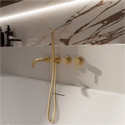 VINCEA Смеситель для ванны Groove VBTW-4G1BG, встраиваемый, брашированное золото VBTW-4G1BG