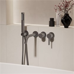 VINCEA Смеситель для ванны Villa VTFW-1VL1GM, встраиваемый, вороненая сталь VTFW-1VL1GM