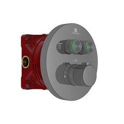 VINCEA Встраиваемый смеситель для душа VSCV-322T-MGM двухфункциональный, термостатический, вороненая сталь VSCV-322T-MGM - фото 362713