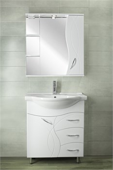 STYLE LINE Тумба "Амелия 75" (3 ящ.) с раковиной Байкал 75 ЛС-00002281