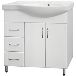 STYLE LINE Тумба с раковиной Style Line Эко Стандарт 25 (3 ящ.) под умывальник Коралл 82, левая ЛС-00000108