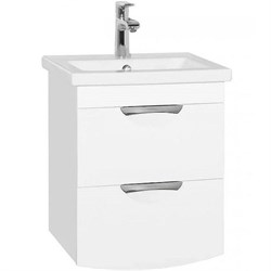STYLE LINE Тумба подвесная "Жасмин 2" (2 ящ.), Комо 50, Люкс белая, PLUS ЛС-000010039 - фото 363853