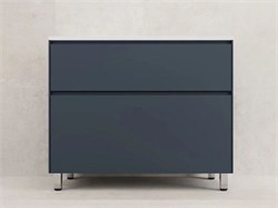 STYLE LINE Тумба напольная "ЛИМА 100" эмаль, под раковину LINE 100, 2 ящ., PLUS, графит ЛС-00002349 - фото 363933