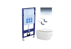 SET AQUATEK ЛЕЯ Т (рама AQUATEK Standard INS-0000012, клавиша KDI-0000016 ,KKI-0000002 крепёж+унитаз ЛЕЯ AQ1199T-00 с тонким сиденьем soft-close SET AQUATEK ЛЕЯ Т-016 4в1
