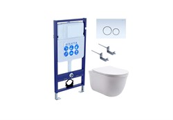 Set AQUATEK КЛАССИК (рама AQUATEK Standard INS-0000012 с звукоиз.прокладкой+крепеж KKI-0000002+кнопкаKDI-0000015+унитаз КЛАССИК AQ1111-00 с крышкой SET AQUATEK КЛАССИК-015 4в1