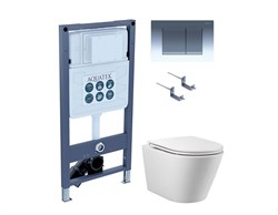 SET AQUATEK ВЕГА T PNS002 (рама AQUATEK INSP-0000001 с клавишей PNS-0000002 и крепежом KKI-0000002+Унитаз-компакт AQ1904T-00 TORNADO SET AQUATEK ВЕГА T PNS002