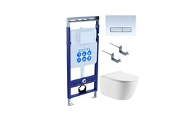 SET AQUATEK ОБЕРОН-020 4в1 (рама INS-0000010+ кркпеж KKI-0000002+клавиша KDI-0000020+унитаз ОБЕРОН AQ1363W-00 с тонким сиденьем soft-c SET AQUATEK ОБЕРОН-020 4в1