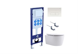 Set AQUATEK ЕВРОПА New-013 4в1 (рама AQUATEK INS-0000017+крепление KKI-0000002 +кнопка KDI-0000013 + унитаз AQ1106L-00+тонкое сиденье с механиз) Set AQUATEK ЕВРОПА New-013 4в1