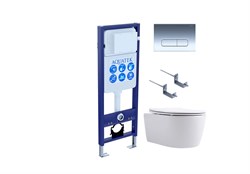 Set AQUATEK ЕВРОПА New-016 4в1 (рама AQUATEK INS-0000017+крепление KKI-0000002 +кнопка KDI-0000016 + унитаз AQ1106L-00+тонкое сиденье с механиз) Set AQUATEK ЕВРОПА New-016 4в1