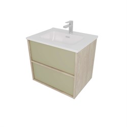 AQUATEK Комплект мебели: Тумба ЛИБРА с раковиной 60см, 2 ящика с системой push-to-open, корпус дерево,цвет фасадов шалфей зеленый AQ66060-DO-GS
