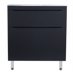 STYLE LINE El Fante Bergamo El Fante Тумба напольная "Бергамо мини 80" (2 ящ.) Люкс антискрейтч черный, PLUS СС-00002313