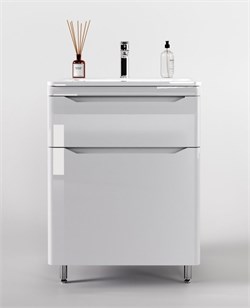 STYLE LINE El Fante Marella El Fante Тумба напольная "Марелла 60" (2 ящ.) Люкс антискрейтч белый глянец, PLUS СС-00002396