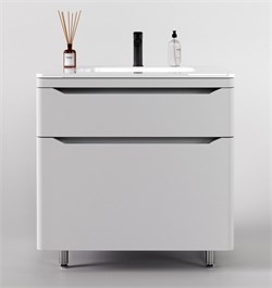 STYLE LINE El Fante Marella El Fante Тумба напольная "Марелла 80" (2 ящ.) Люкс антискрейтч белый матовый, PLUS СС-00002401