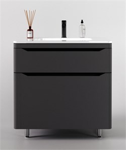 STYLE LINE El Fante Marella El Fante Тумба напольная "Марелла 80" (2 ящ.) Люкс антискрейтч серый, PLUS СС-00002403