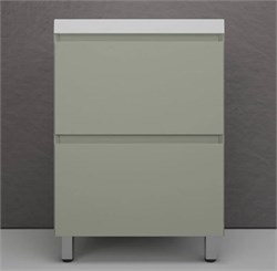STYLE LINE Тумба напольная "Манхэттен 60" ЭМАЛЬ под ASTI 60 2 ящика PLUS олива ЛС-00002379