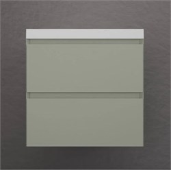 STYLE LINE Тумба подвесная "Манхэттен 60" ЭМАЛЬ под ASTI 60 2 ящика PLUS олива ЛС-00002367