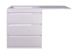 STYLE LINE El Fante Dallas El Fante Тумба напольная "Даллас 140", 3 ящика, Люкс белая СС-00002221