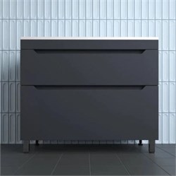 STYLE LINE Тумба напольная "Остин" под раковину Фортуна 100 2 ящ графит эмаль PLUS ЛС-00002400