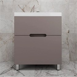 STYLE LINE Тумба напольная "Матис 70" под ASTI 70 (2 ящика), ТАУП ТЁМНЫЙ, ЭМАЛЬ ЛС-00002436