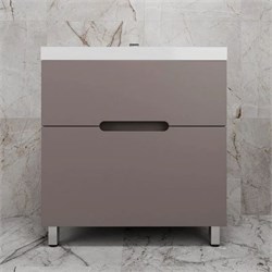 STYLE LINE Тумба напольная "Матис 80" под ASTI 80 (2 ящика), ТАУП ТЁМНЫЙ, ЭМАЛЬ ЛС-00002439