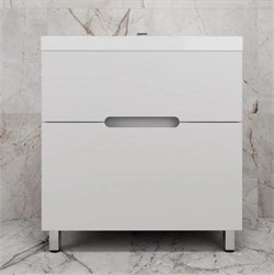 STYLE LINE Тумба напольная "Матис 80" под ASTI 80 (2 ящика), Белый матовый, ЭМАЛЬ ЛС-00002443