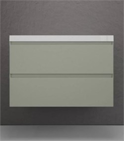 STYLE LINE Тумба подвесная "Манхэттен 80" ЭМАЛЬ под ASTI 80 2 ящика PLUS олива ЛС-00002361