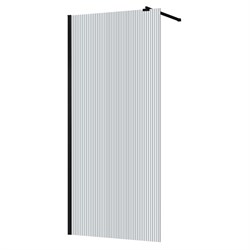 AZARIO Душевая перегородка Walk-in 1000х1950 рифленое стекло 8 мм, профиль черный матовый (AZ-251-100-MB-CRF) AZ-251-100-MB-CRF