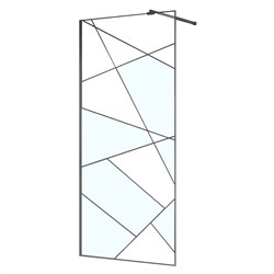 AZARIO Душевая перегородка Walk-in 1200x1950 в рамке, графический принт, толщина стекла 8 мм, профиль графит матовый (AZ-271-120-MGR-CGP) AZ-271-120-MGR-CGP