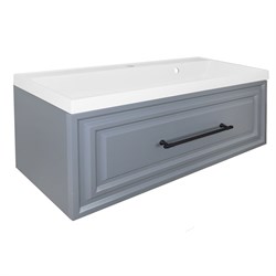 AZARIO Комплект Тумба LAURA 100 1000х450х455 подвесная, с раковиной CLASSIK 100, серый матовый, фурнитура черная (CS00104005) CS00104005