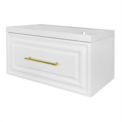 AZARIO Комплект Тумба LAURA 80/1 800х450х455 подвесная, с раковиной CLASSIK 80, белый глянцевый, фурнитура золото (CS00104009) CS00104009