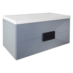 AZARIO Комплект ZENA Тумба 100/2 1000х450х585 подвесная, с раковиной CLASSIK 100, серый, ручка золото (CS00097710) CS00097710