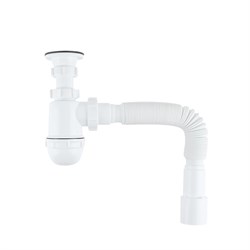 IDDIS Сифон бутылочный Optima Home 1.1/4x40мм, с выпуском и гофротрубой 40/50мм (900BVG0010VD) 900BVG0010VD