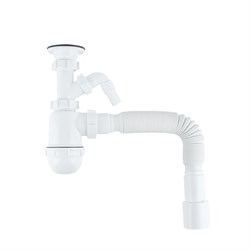 IDDIS Сифон бутылочный Optima Home 1.1/2x40мм, с выпуском, гофротрубой 40/50мм и отводом (900AVG1010VD) 900AVG1010VD