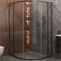 CEZARES Molveno Душевой уголок асимметричный размер 120x110 см двери раздвижные профиль - оружейная сталь / стекло - прозрачное MOLVENO-RH-11-120/110-C-GM-IV