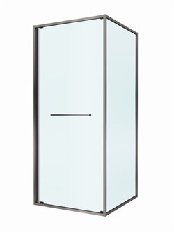 CEZARES Lux Душевой уголок квадратный двери раздвижные размер 80x80 см, цвет профиль - оружейная сталь / стекло - прозрачное LUX-A-FS-1-80-C-GM