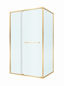 CEZARES Lux Душевой уголок прямоугольный двери раздвижные размер 120x90 см, цвет профиль - золото брашированное / стекло - прозрачное LUX-AH-FS-11-120/90-C-BORO