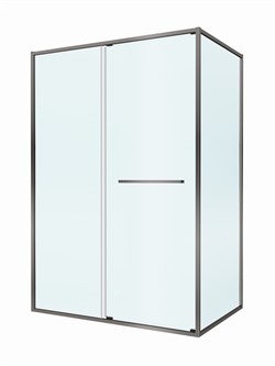 CEZARES Lux Душевой уголок прямоугольный двери раздвижные размер 140x100 см, цвет профиль - оружейная сталь / стекло - прозрачное LUX-AH-FS-11-140/100-C-GM
