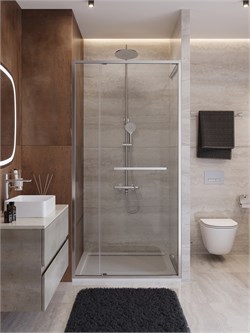 CEZARES Lux Душевая дверь в нишу раздвижная ширина 100 см, цвет профиль - хром / стекло - прозрачное LUX-B-FS-11-100-C-CR