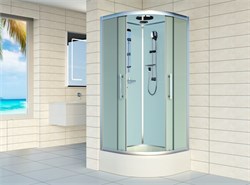 ESBANO Elegancia Душевая кабина полукруглая размер 90x90 см профиль - матовый хром / стекло - рифленое ESKB90CRM