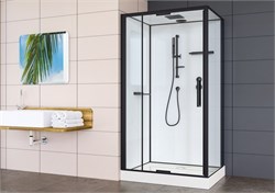 ESBANO Raspa Душевая кабина прямоугольная размер 110x90 см профиль - черный матовый / стекло - прозрачное ESKBRSP119